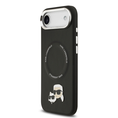 Apple iPhone 17 Air Kılıf Karl Lagerfeld Orjinal Lisanslı M-safe Şarj Özellikli Metal Kamera ve Buton Tasarımlı K&C PU Deri Kapak - 17
