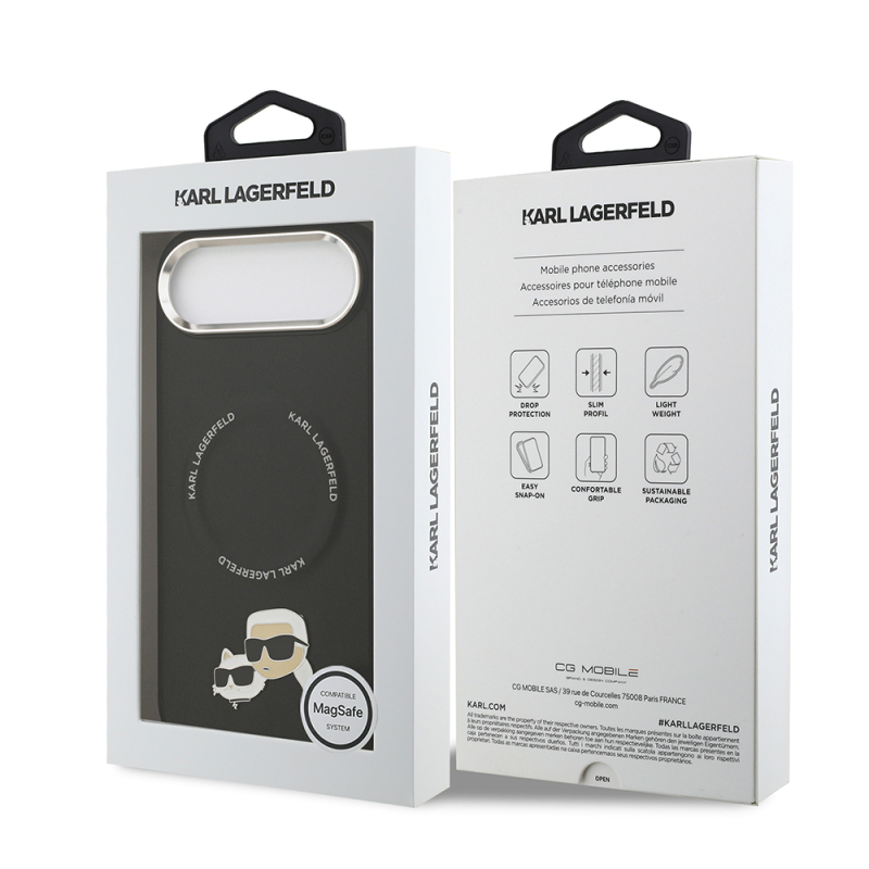 Apple iPhone 17 Air Kılıf Karl Lagerfeld Orjinal Lisanslı M-safe Şarj Özellikli Metal Kamera ve Buton Tasarımlı K&C PU Deri Kapak - 25