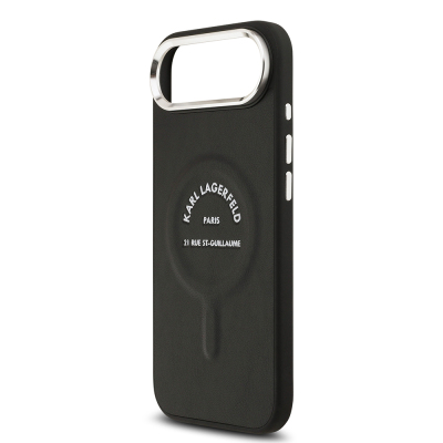 Apple iPhone 17 Air Kılıf Karl Lagerfeld Orjinal Lisanslı M-safe Şarj Özellikli Metal Kamera ve Buton Tasarımlı Paris RSG PU Deri Kapak - 7