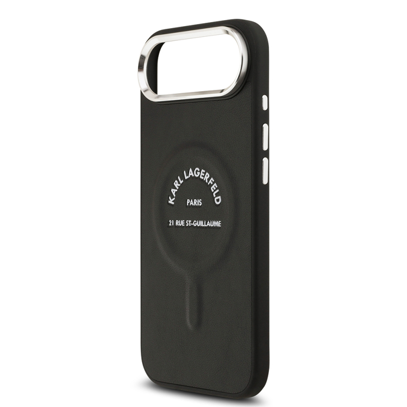 Apple iPhone 17 Air Kılıf Karl Lagerfeld Orjinal Lisanslı M-safe Şarj Özellikli Metal Kamera ve Buton Tasarımlı Paris RSG PU Deri Kapak - 7