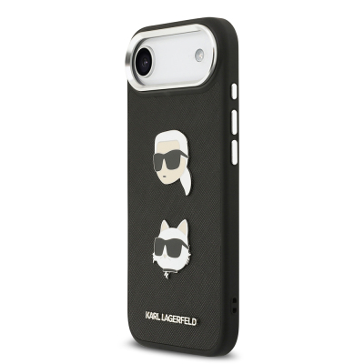 Apple iPhone 17 Air Kılıf Karl Lagerfeld Orjinal Lisanslı Metal Logolu K&C Heads Pin Kapak - 4