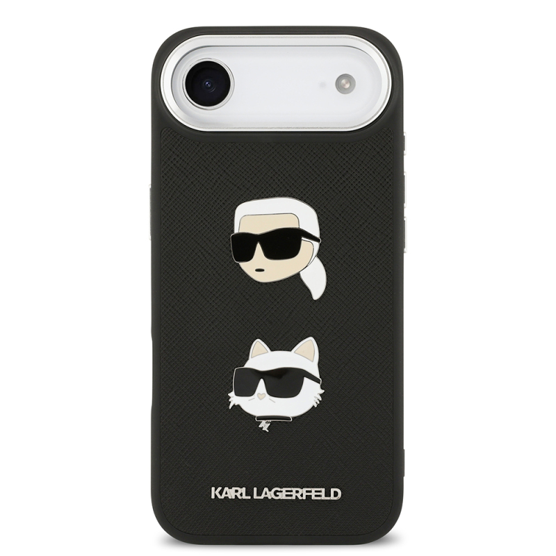 Apple iPhone 17 Air Kılıf Karl Lagerfeld Orjinal Lisanslı Metal Logolu K&C Heads Pin Kapak - 5