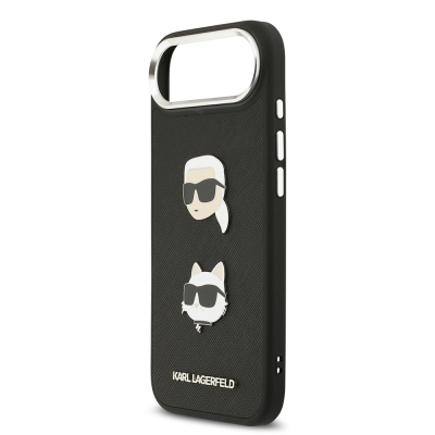 Apple iPhone 17 Air Kılıf Karl Lagerfeld Orjinal Lisanslı Metal Logolu K&C Heads Pin Kapak - 8
