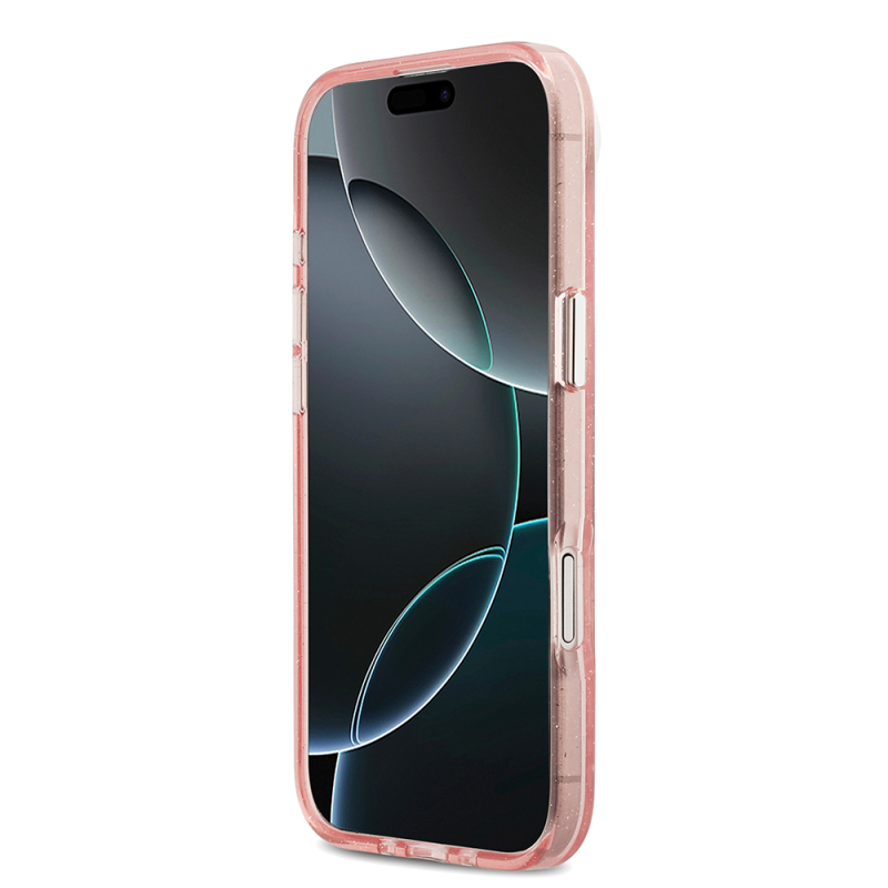 Apple iPhone 17 Air Kılıf Karl Lagerfeld Orjinal Lisanslı Parlayan Simli Karl & Choupette Heads Kapak - 8