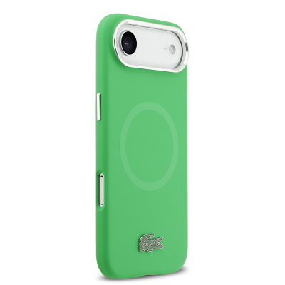 Apple iPhone 17 Air Kılıf Lacoste Orjinal Lisanslı M-safe Şarj Özellikli İkonik Logolu Metal Kamera Çerçeveli Silikon Kapak - 6