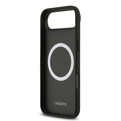 Apple iPhone 17 Air Kılıf Lacoste Orjinal Lisanslı M-safe Şarj Özellikli PU Deri Tasarımlı Kartlıklı Karışık Monogram Desenli Kapak - 8