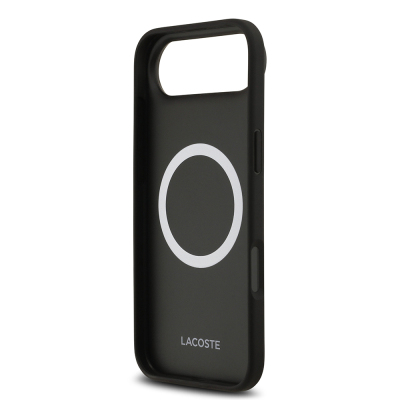 Apple iPhone 17 Air Kılıf Lacoste Orjinal Lisanslı M-safe Şarj Özellikli PU Deri Tasarımlı Metal Logolu Kapak - 15