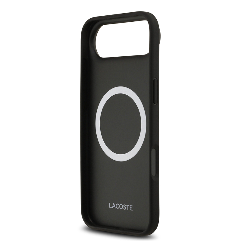 Apple iPhone 17 Air Kılıf Lacoste Orjinal Lisanslı M-safe Şarj Özellikli PU Deri Tasarımlı Metal Logolu Kapak - 15