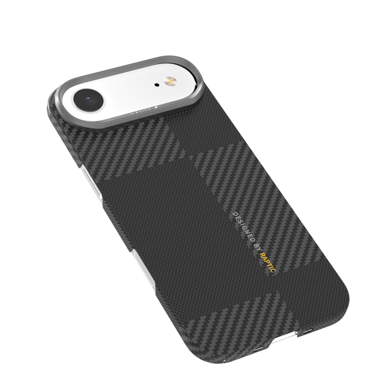 Apple iPhone 17 Air Kılıf M-safe Şarj Özellikli 600D Metal Kamera Çerçeveli Raptic Aramid Fiber Geotik Serisi Kapak - 3