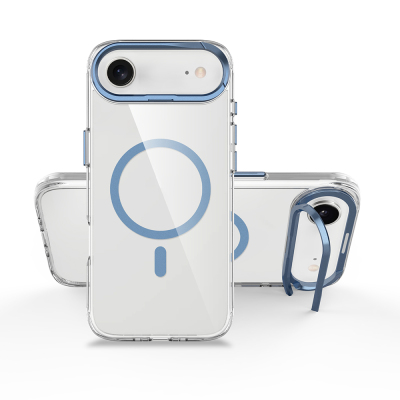 Apple iPhone 17 Air Kılıf M-safe Şarj Özellikli Airbagli Kamera Standlı Zore Azor Kapak - 7