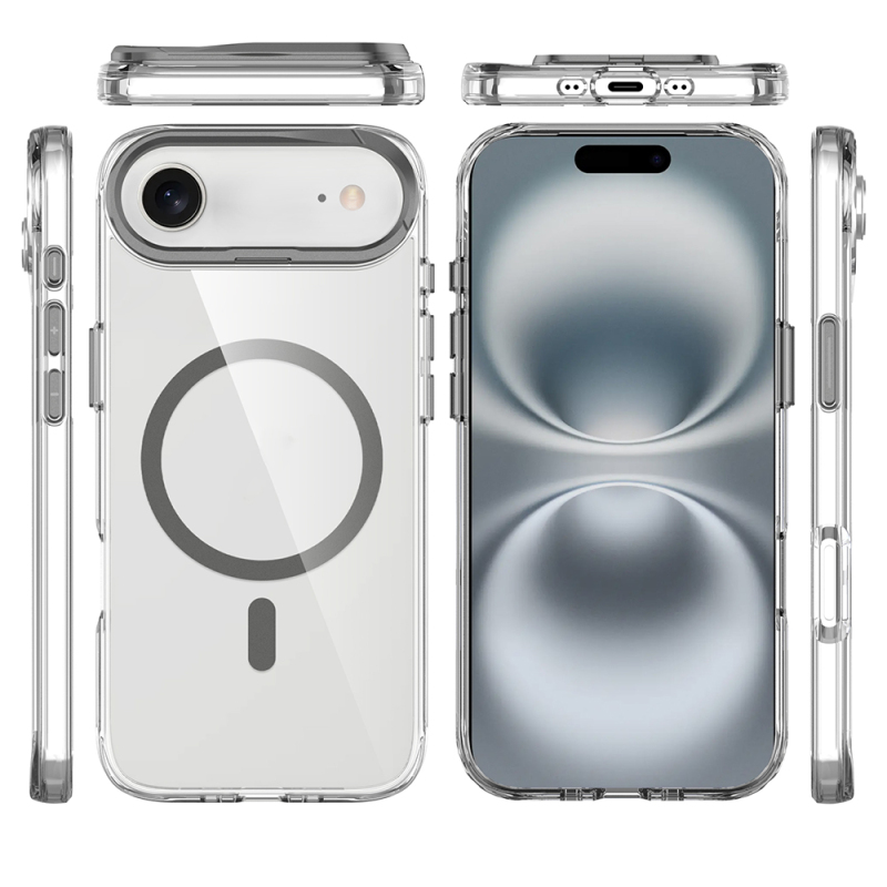 Apple iPhone 17 Air Kılıf M-safe Şarj Özellikli Airbagli Kamera Standlı Zore Azor Kapak - 8