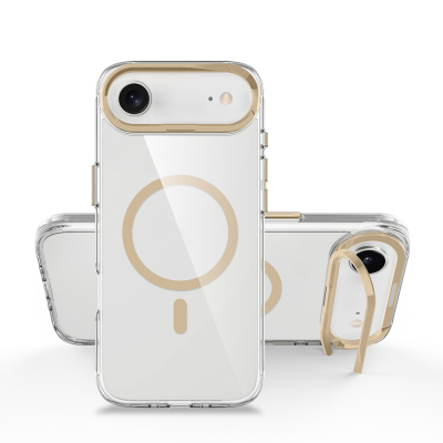 Apple iPhone 17 Air Kılıf M-safe Şarj Özellikli Airbagli Kamera Standlı Zore Azor Kapak - 12