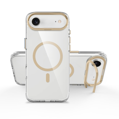 Apple iPhone 17 Air Kılıf M-safe Şarj Özellikli Airbagli Kamera Standlı Zore Azor Kapak - 19