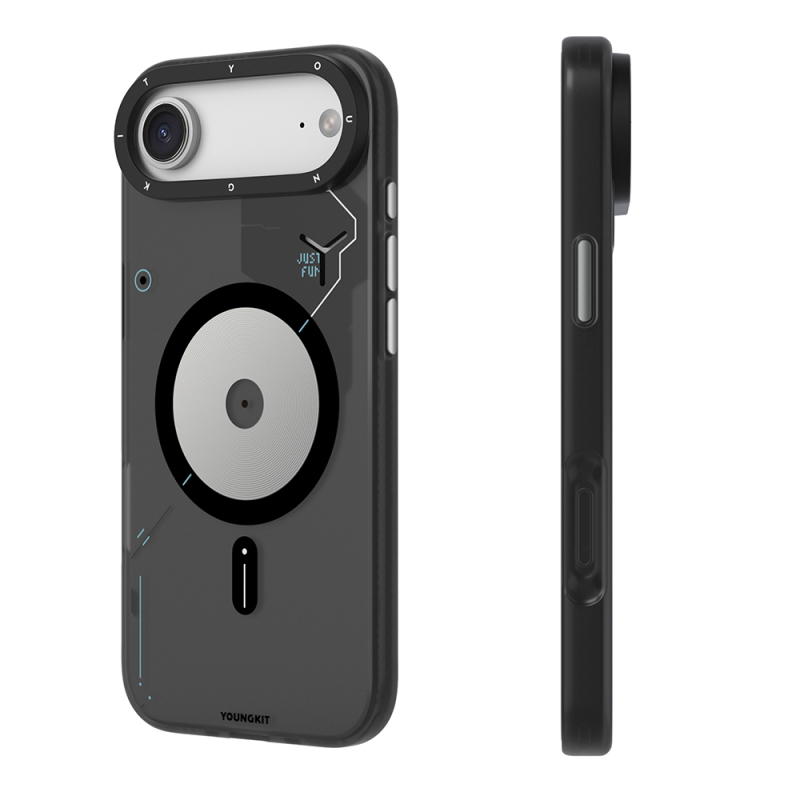 Apple iPhone 17 Air Kılıf M-safe Şarj Özellikli Disk Desenli Youngkit Disc Battle Kapak - 6