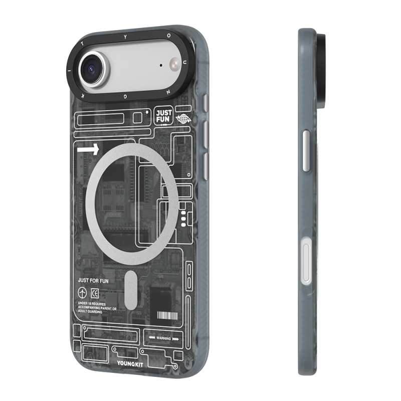 Apple iPhone 17 Air Kılıf M-safe Şarj Özellikli Kamera Denetim Butonlu Youngkit Technology Serisi Kapak - 6