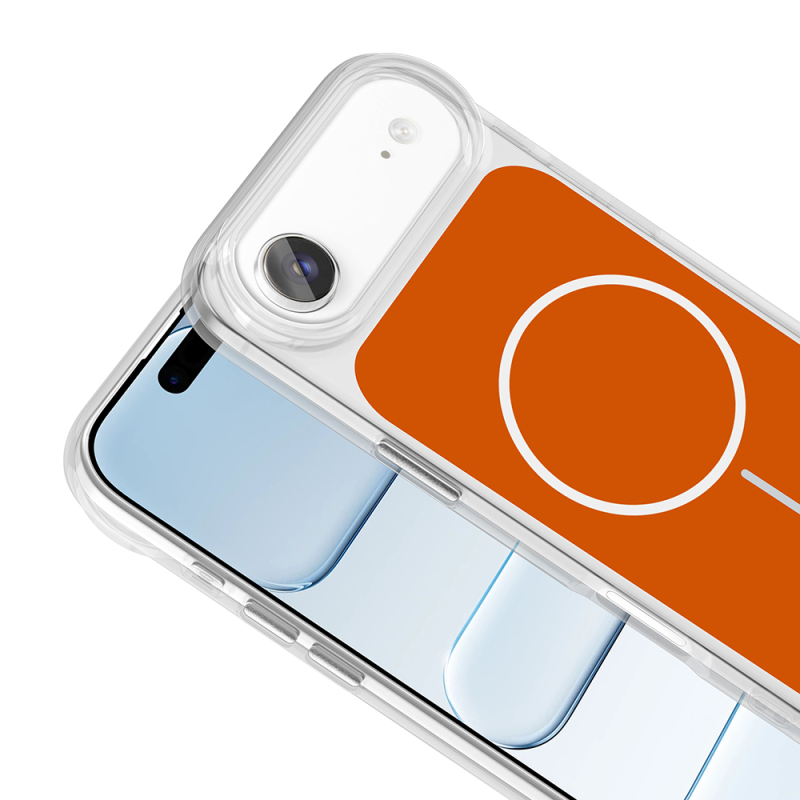 Apple iPhone 17 Air Kılıf M-Safe Şarj Özellikli Metal Buton Tasarımlı Zore İkonik Sert Silikon Kapak - 12