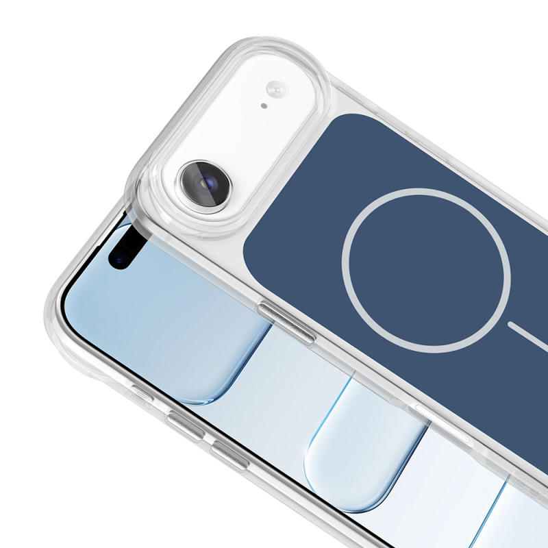 Apple iPhone 17 Air Kılıf M-Safe Şarj Özellikli Metal Buton Tasarımlı Zore İkonik Sert Silikon Kapak - 15