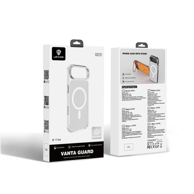 Apple iPhone 17 Air Kılıf M-safe Şarj Özellikli Metal Kamera Çerçeveli Airbag Tasarımlı Lenyes CK221 Sert PC Kapak - 6