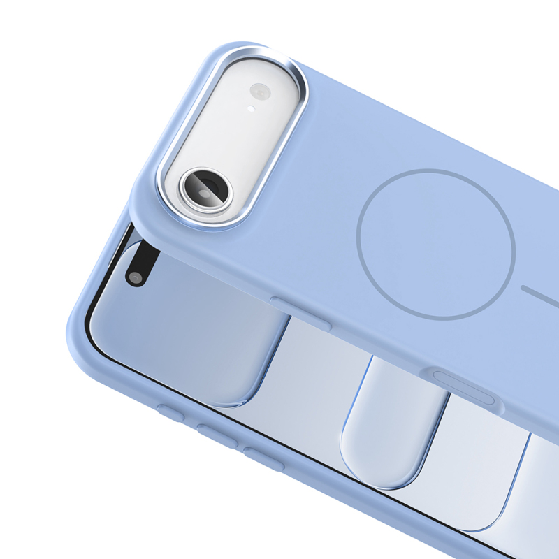 Apple iPhone 17 Air Kılıf M-Safe Şarj Özellikli Metal Kamera Çerçeveli Zore Edi Silikon Kapak - 14