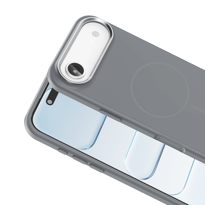 Apple iPhone 17 Air Kılıf M-Safe Şarj Özellikli Metal Kamera Çerçeveli Zore Edi Silikon Kapak - 15