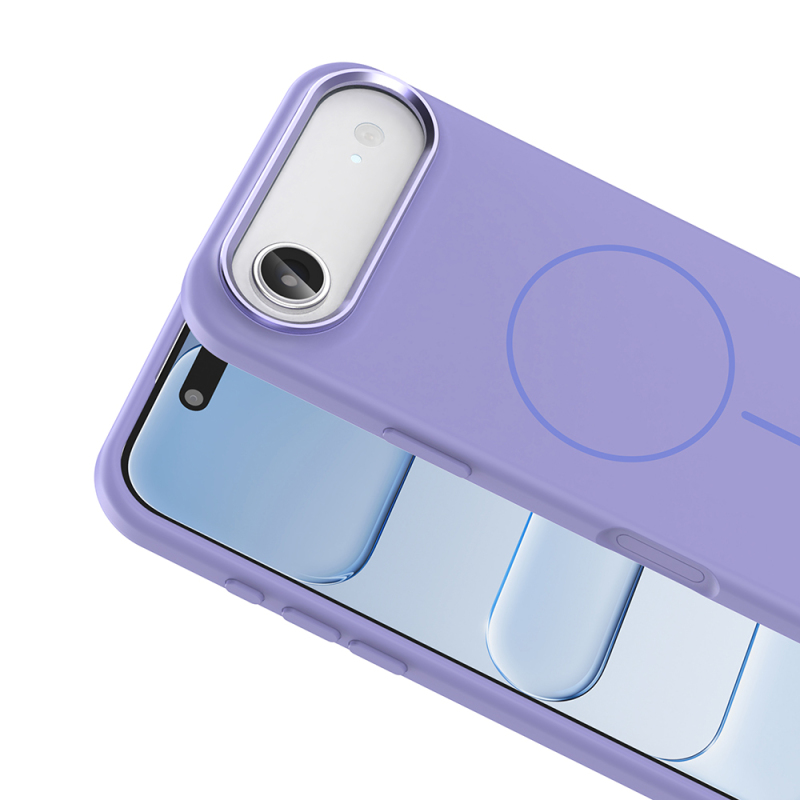 Apple iPhone 17 Air Kılıf M-Safe Şarj Özellikli Metal Kamera Çerçeveli Zore Edi Silikon Kapak - 16