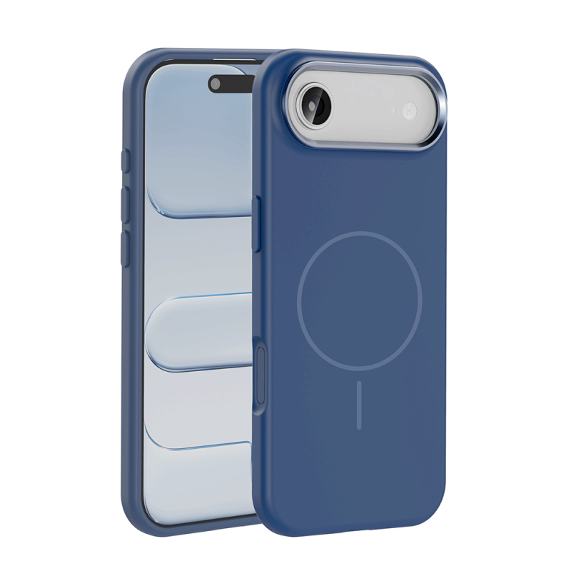 Apple iPhone 17 Air Kılıf M-Safe Şarj Özellikli Metal Kamera Çerçeveli Zore Edi Silikon Kapak - 6