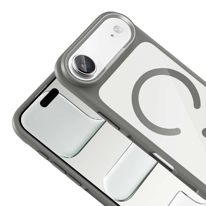 Apple iPhone 17 Air Kılıf M-Safe Şarj Özellikli Metal Kamera Çerçeveli Zore Tiko Kapak - 12