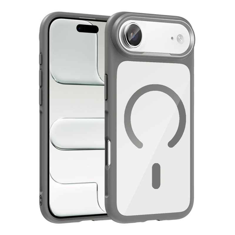 Apple iPhone 17 Air Kılıf M-Safe Şarj Özellikli Metal Kamera Çerçeveli Zore Tiko Kapak - 5