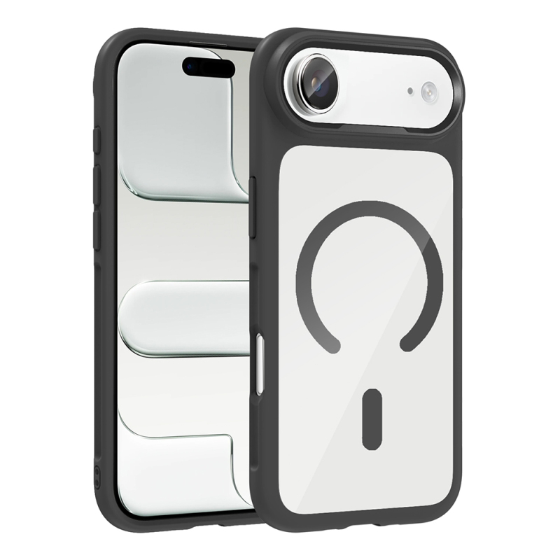 Apple iPhone 17 Air Kılıf M-Safe Şarj Özellikli Metal Kamera Çerçeveli Zore Tiko Kapak - 3