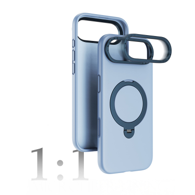 Apple iPhone 17 Air Kılıf M-safe Şarj Özellikli Metal Standlı Sıvı Silikon Lenyes CK223 Kapak - 6