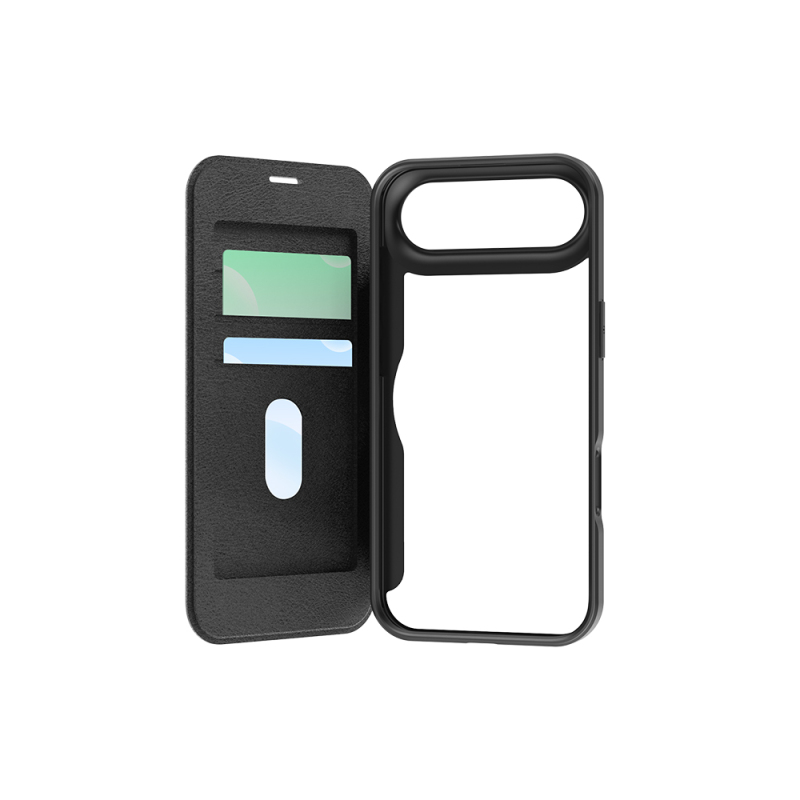 Apple iPhone 17 Air Kılıf M-Safe Şarj Özellikli Raptic Air Folio Şeffaf Kartlıklı Kapaklı Kılıf - 2