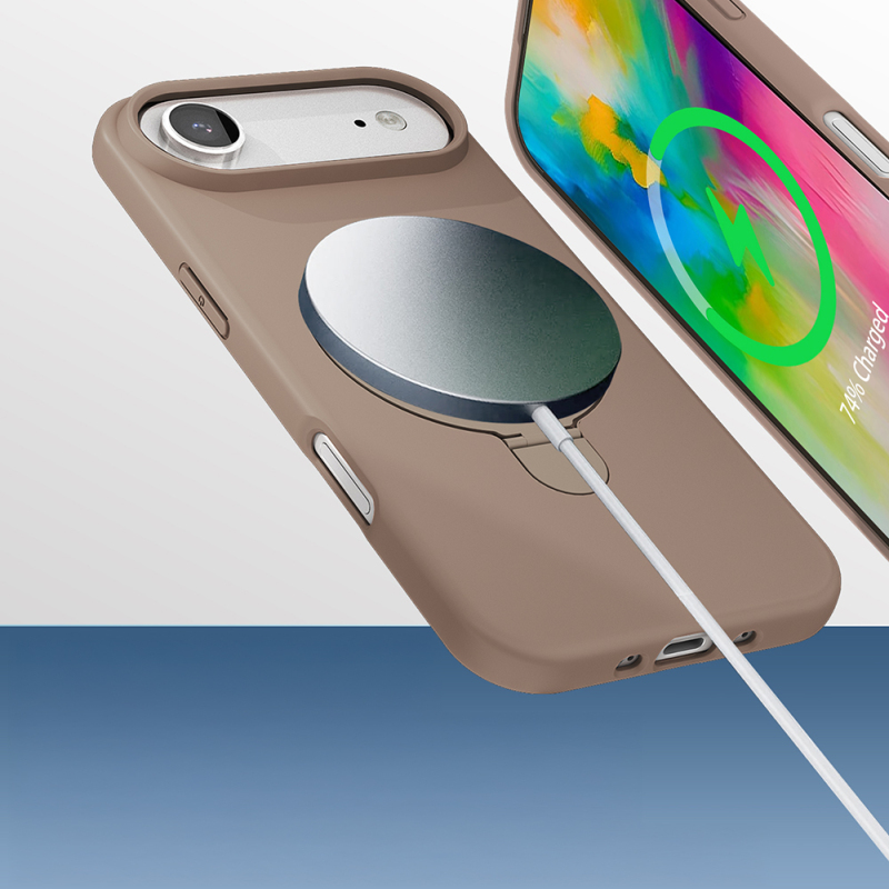 Apple iPhone 17 Air Kılıf M-safe Şarj Özellikli Standlı Zore Samara Kapak - 10