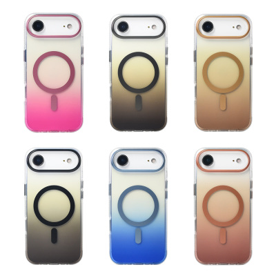 Apple iPhone 17 Air Kılıf M-safe Şarj Özellikli Transparan Renk Geçişli Zore Toros Kapak - 17