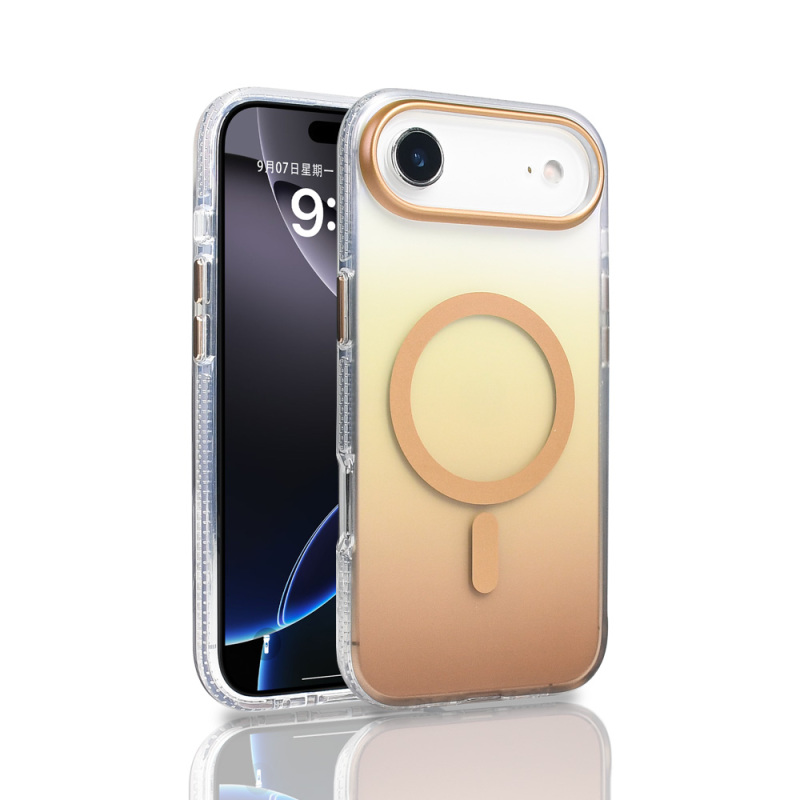 Apple iPhone 17 Air Kılıf M-safe Şarj Özellikli Transparan Renk Geçişli Zore Toros Kapak - 3