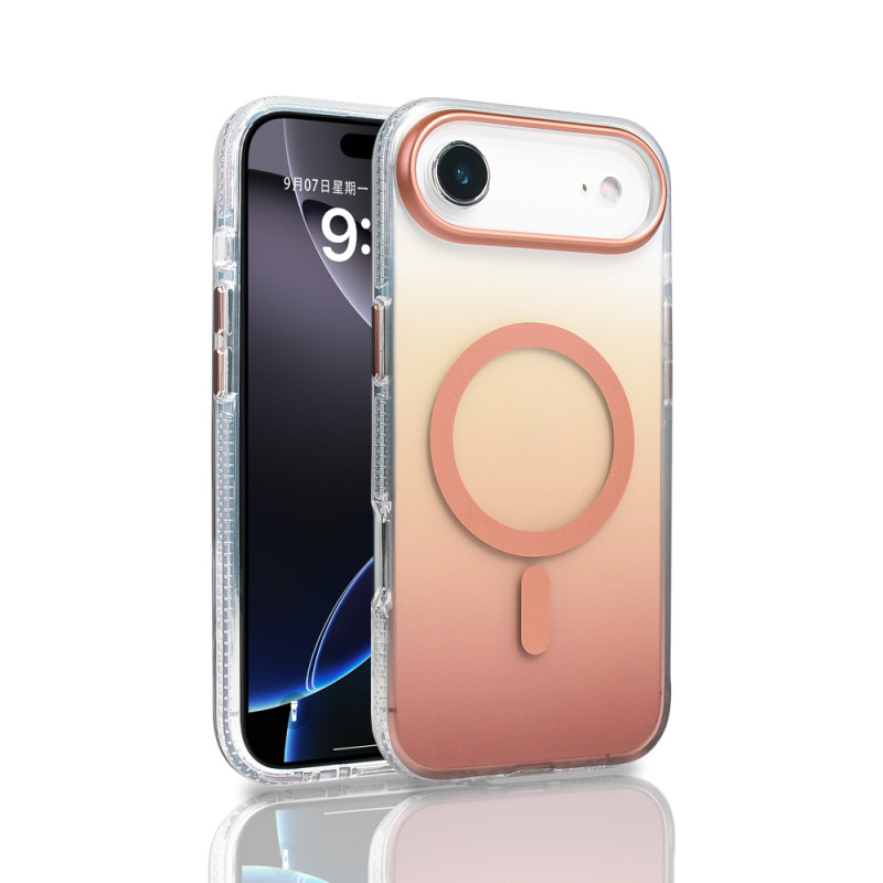 Apple iPhone 17 Air Kılıf M-safe Şarj Özellikli Transparan Renk Geçişli Zore Toros Kapak - 7