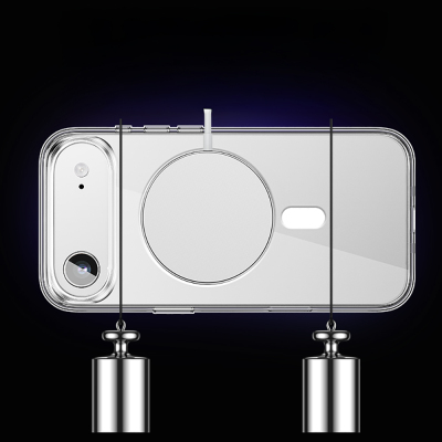 Apple iPhone 17 Air Kılıf M-safe Şarj Özellikli Transparan Sert PC Wlons Pita Kapak - 9