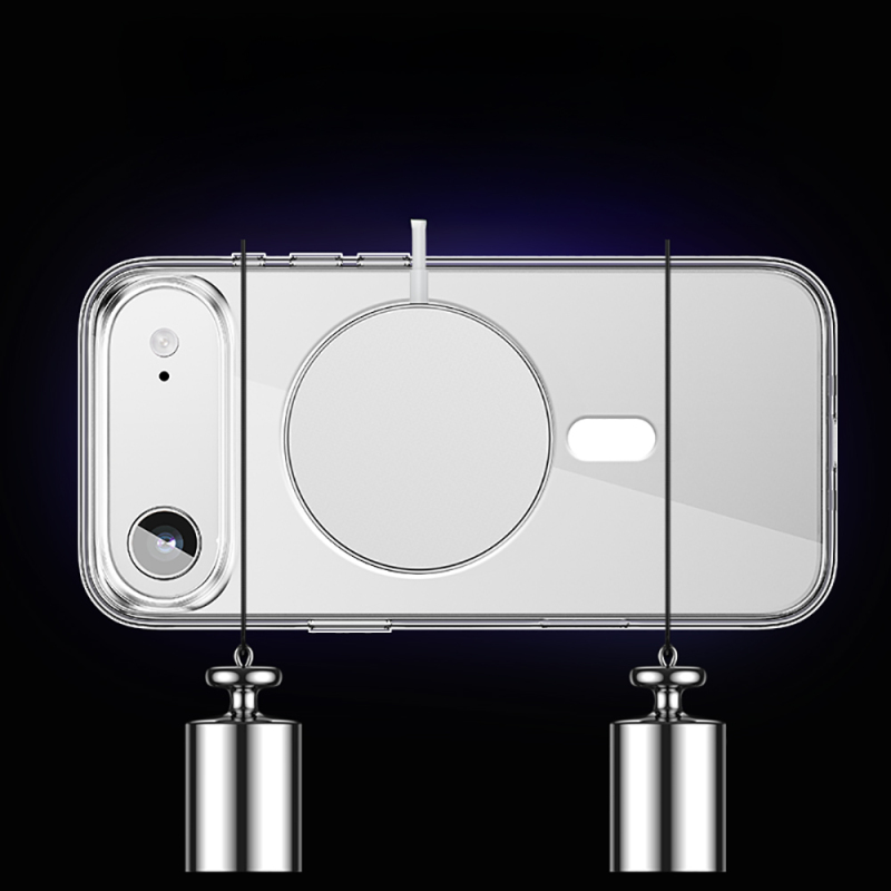 Apple iPhone 17 Air Kılıf M-safe Şarj Özellikli Transparan Sert PC Wlons Pita Kapak - 9