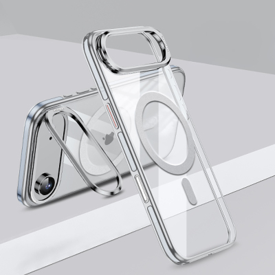 Apple iPhone 17 Air Kılıf M-safe Şarj Özellikli Wlons Standlı Efsane Kapak - 5