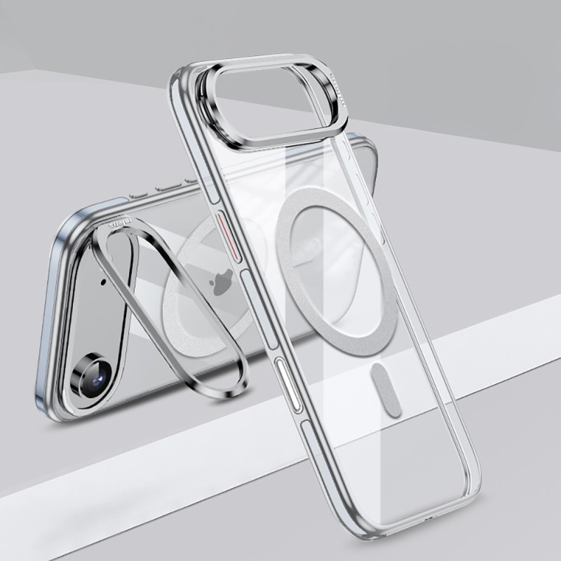 Apple iPhone 17 Air Kılıf M-safe Şarj Özellikli Wlons Standlı Efsane Kapak - 5