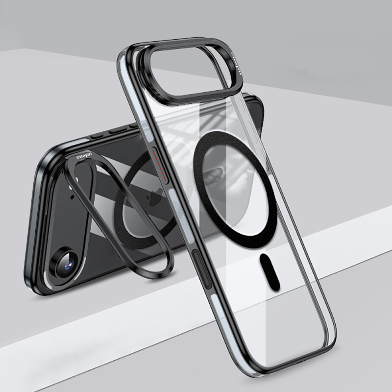 Apple iPhone 17 Air Kılıf M-safe Şarj Özellikli Wlons Standlı Efsane Kapak - 4