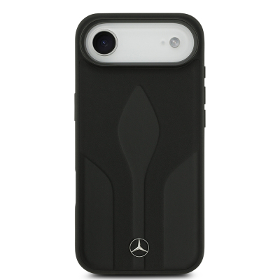 Apple iPhone 17 Air Kılıf Mercedes Benz Orjinal Lisanslı M-safe Şarj Özellikli Dokulu Desenli Deri Kapak - 4