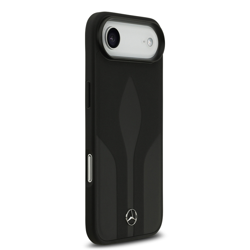 Apple iPhone 17 Air Kılıf Mercedes Benz Orjinal Lisanslı M-safe Şarj Özellikli Dokulu Desenli Deri Kapak - 5