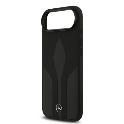 Apple iPhone 17 Air Kılıf Mercedes Benz Orjinal Lisanslı M-safe Şarj Özellikli Dokulu Desenli Deri Kapak - 7
