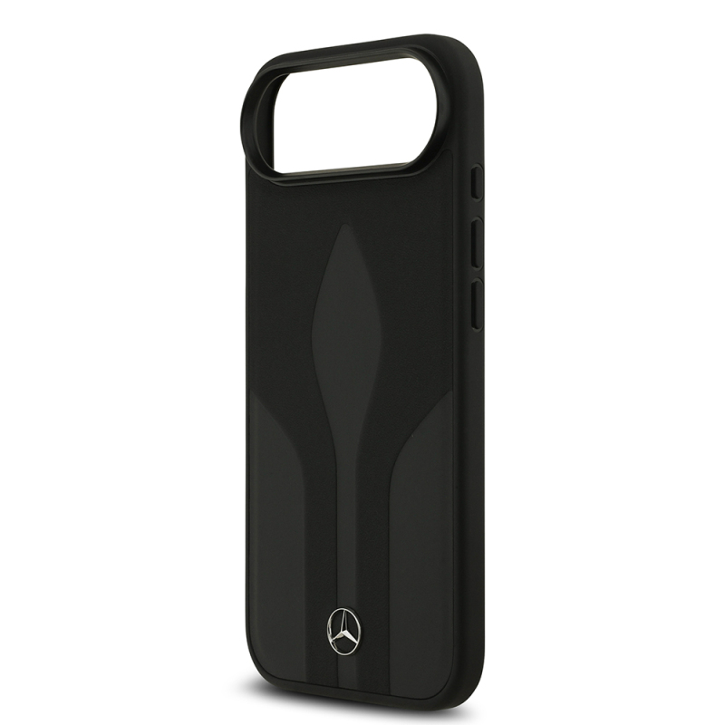 Apple iPhone 17 Air Kılıf Mercedes Benz Orjinal Lisanslı M-safe Şarj Özellikli Dokulu Desenli Deri Kapak - 7