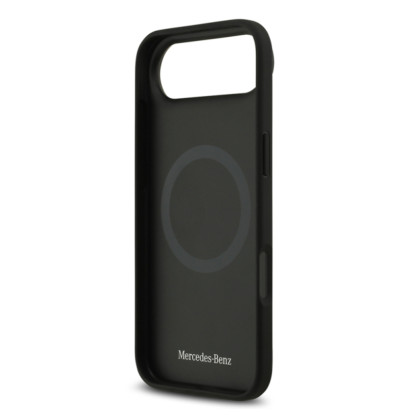 Apple iPhone 17 Air Kılıf Mercedes Benz Orjinal Lisanslı M-safe Şarj Özellikli Dokulu Desenli Deri Kapak - 8