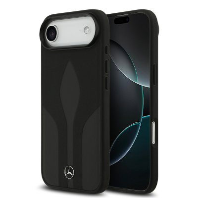 Apple iPhone 17 Air Kılıf Mercedes Benz Orjinal Lisanslı M-safe Şarj Özellikli Dokulu Desenli Deri Kapak - 2