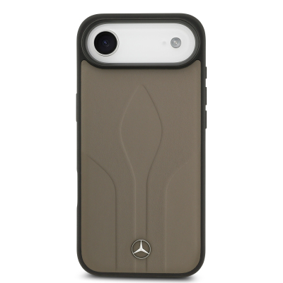 Apple iPhone 17 Air Kılıf Mercedes Benz Orjinal Lisanslı M-safe Şarj Özellikli Dokulu Desenli Deri Kapak - 12