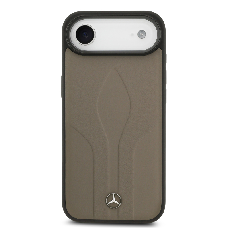 Apple iPhone 17 Air Kılıf Mercedes Benz Orjinal Lisanslı M-safe Şarj Özellikli Dokulu Desenli Deri Kapak - 12