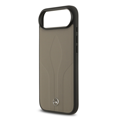 Apple iPhone 17 Air Kılıf Mercedes Benz Orjinal Lisanslı M-safe Şarj Özellikli Dokulu Desenli Deri Kapak - 15