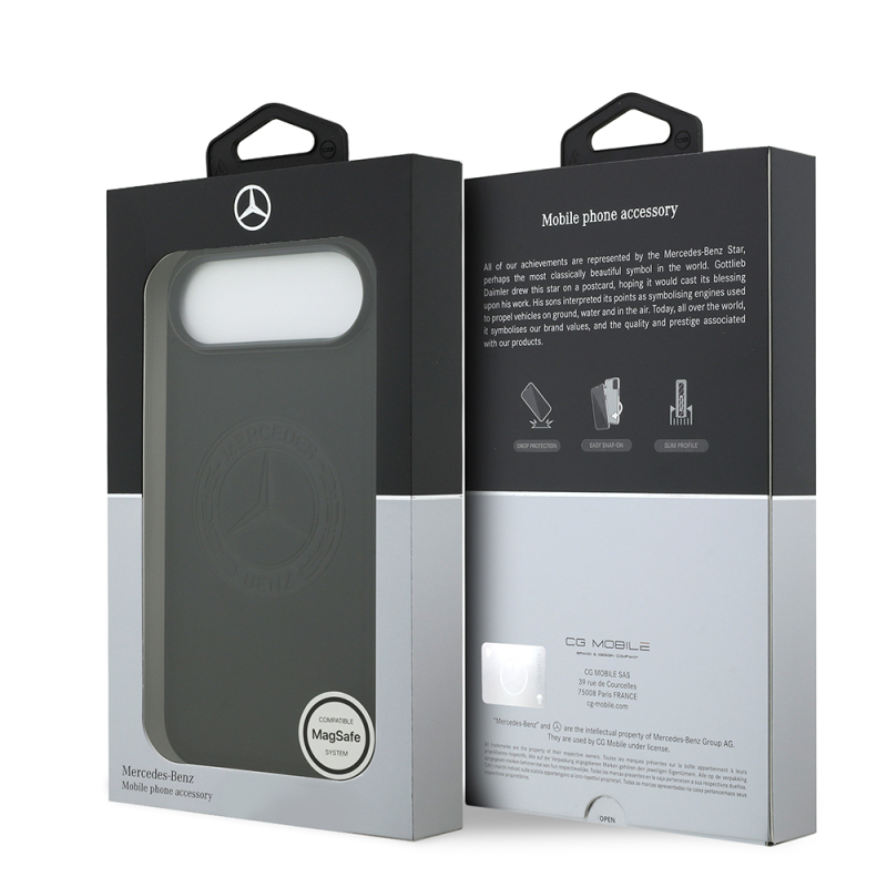 Apple iPhone 17 Air Kılıf Mercedes Benz Orjinal Lisanslı M-safe Şarj Özellikli Hakiki Deri Nostaljik Yıldız Dizayn Kapak - 9